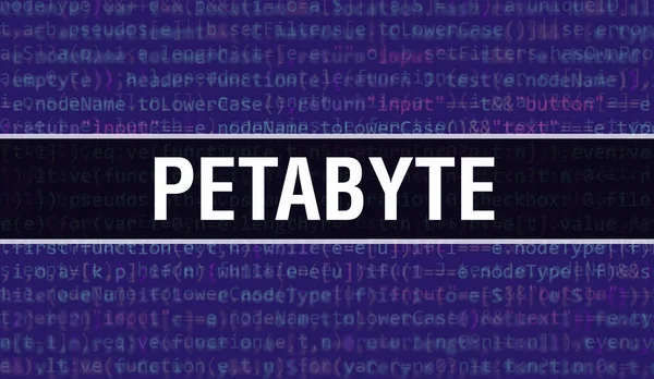 Petabyte Bináris Kód Digitális Technológiai Háttérrel Absztrakt Háttér Programkóddal Petabájttal — Stock Fotó