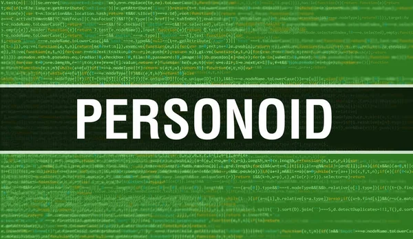 Conceito Personalizado Com Partes Aleatórias Código Programa Personoid Com Código — Fotografia de Stock