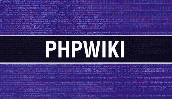 디지털 텍스트 Phpwiki 입니다 Phpwiki 컴퓨터 소프트웨어 프로그래밍 스크립트 Java — 스톡 사진