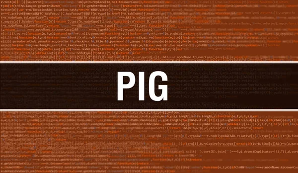 Pig Concept Random Parts Program Code 프로그래밍 코드의 추상적 배경은 — 스톡 사진