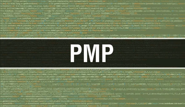 Conceito Pmp Com Peças Aleatórias Código Programa Pmp Com Código — Fotografia de Stock