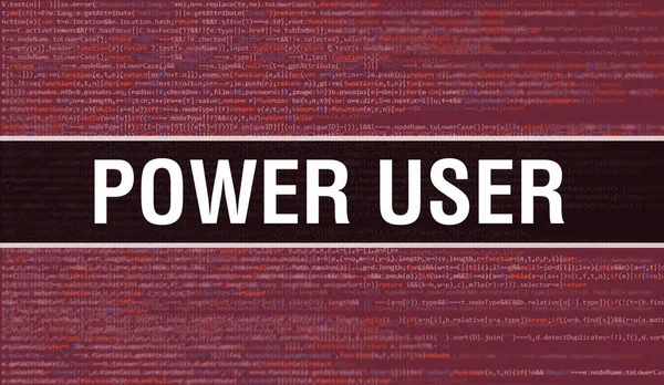 Power User Konzept Mit Zufälligen Programmteilen Power User Mit Programmiercode — Stockfoto