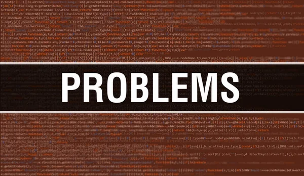 Problemkonzept Mit Zufälligen Teilen Des Programmcodes Probleme Mit Der Programmierung — Stockfoto