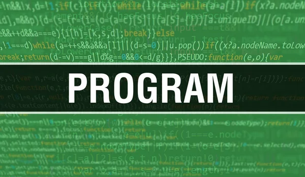 Programkoncepció Illusztráció Kóddal Programok Alkalmazások Fejlesztéséhez Program Weboldal Kód Színes — Stock Fotó