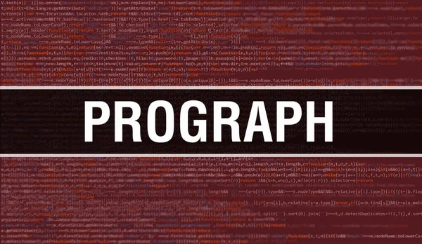 Prograph Konzept Mit Zufälligen Teilen Des Programmcodes Prograph Mit Programmiercode — Stockfoto