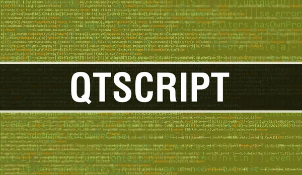 Qtscript Textem Digitálního Java Kódu Qtscript Počítačový Software Kódující Vektorový — Stock fotografie