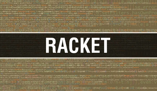 Raquete Com Texto Código Java Digital Racket Conceito Vetor Codificação — Fotografia de Stock