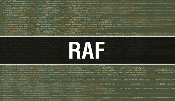 Koncept Raf Náhodnými Částmi Programového Kódu Raf Programovacím Kódem Abstraktní — Stock fotografie