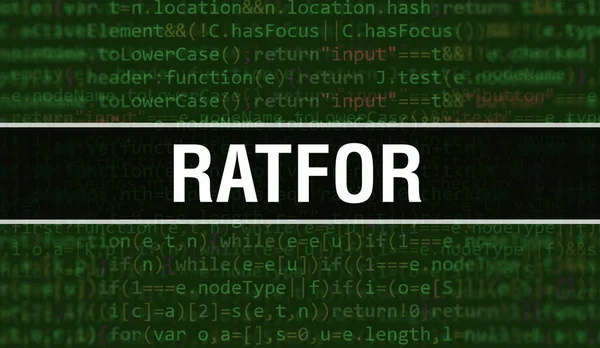 프로그램 코드의 Random Parts Program Code Ratfor 개념은 소프트웨어 개발자와 — 스톡 사진