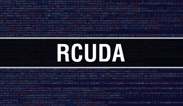디지털 텍스트가 Rcuda Rcuda 컴퓨터 소프트웨어 프로그래밍 스크립트 Java 디지털 — 스톡 사진