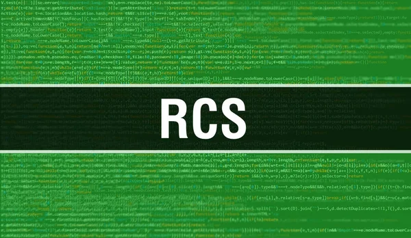 プログラムコードの乱数部分とRcsの概念 ソフトウェア開発者とコンピュータスクリプトのプログラミングコード抽象技術の背景を持つRcs Rcs背景 Conep — ストック写真