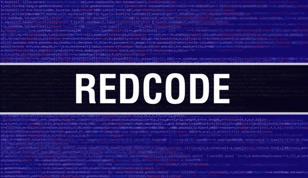 Redcode Konzept Mit Zufälligen Programmteilen Redcode Mit Programmiercode Abstrakte Technologie — Stockfoto