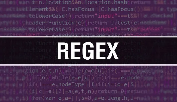 Conceito Regex Com Partes Aleatórias Código Programa Texto Regex Escrito — Fotografia de Stock