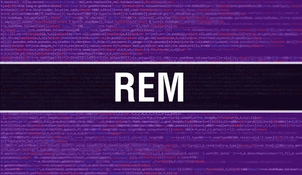 Concepto Rem Con Partes Aleatorias Del Código Programa Rem Con — Foto de Stock