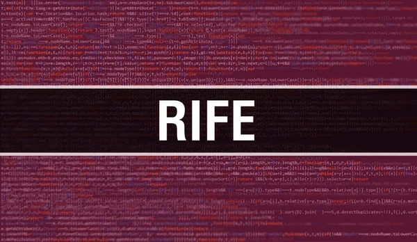 Rife Koncept Med Tilfældige Dele Programkode Rife Med Programmering Kode - Stock-foto
