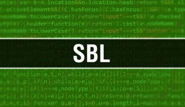 Programlama kodunun Random Parts of Program Code.SBL metni içeren SBL konsepti yazılım geliştiricisi ve Bilgisayar betiğinin programlama kodu soyut teknoloji arkaplanı üzerine yazılmıştır. Teknoloji Kodu Backgroun ile SBL