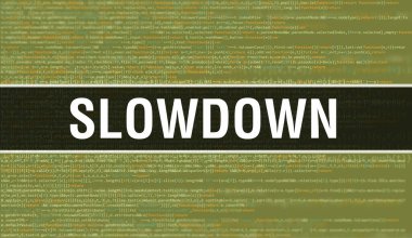 Soyut Teknoloji İkili Kod Arkaplanı ile yavaşla. Dijital ikili veri ve Güvenli Veri Konsepti. Yazılım