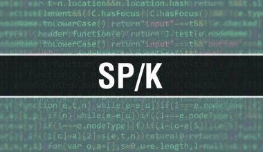 Programlama kodunun Random Parts of Program Code.SP / k metni ile SP / k kavramı yazılım geliştiricisi ve Bilgisayar betiğinin programlama kodu soyut teknoloji arka planı üzerine yazılmıştır. Teknoloji Kodu Backgroun ile SP / k