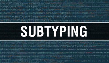 Dijital Java kod metni ile alt yazı. Alt yazı ve bilgisayar yazılım kodlama vektör kavramı. Java kodlama betiği programlanıyor, ekranda Alt Yazılı dijital program kodu