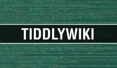 Programın Rasgele Parçaları ile TiddlyWiki konsepti. Yazılım geliştiricisi ve bilgisayar yazılımının programlama kodu soyut teknoloji arka planı ile TiddlyWiki. TiddlyWiki Arkaplanı