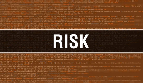 Risk Abstract Technology Binary Code Background Digital Binary Data Secure — Stock Photo, Image