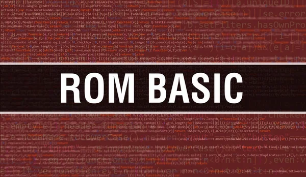 Rom Basic Com Texto Código Java Digital Rom Basic Conceito — Fotografia de Stock