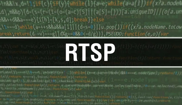 Rtsp Concept Illustratie Met Behulp Van Code Voor Het Ontwikkelen — Stockfoto