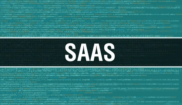 Saas Abstract Technology Binary Code Background Digital Δυαδικά Δεδομένα Και — Φωτογραφία Αρχείου