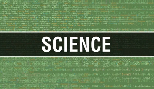科学与数码爪哇代码文本 科学和计算机软件编码矢量概念 编程编码脚本Java 数字程序代码与科学的屏幕插画 — 图库照片