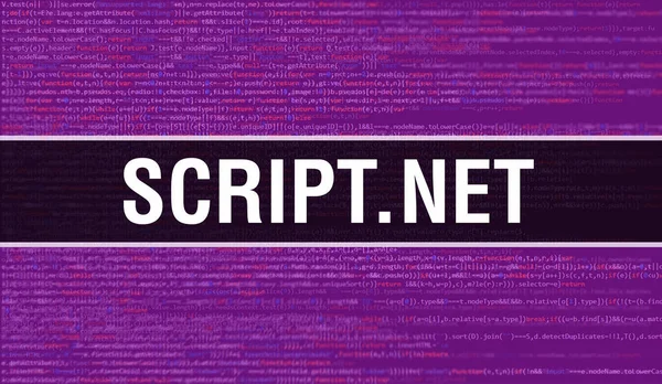 Script Net Konsep Dengan Random Bagian Dari Kode Program Script — Stok Foto