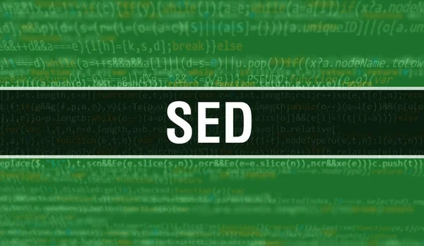 Sed Texto Escrito Código Programação Abstrato Tecnologia Fundo Desenvolvedor Software — Fotografia de Stock