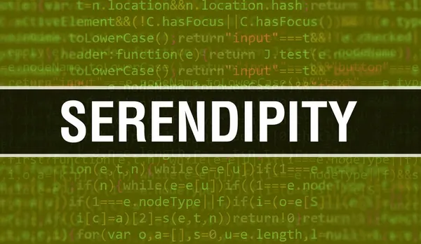 Conceito Serendipidade Com Partes Aleatórias Código Programa Texto Serendipidade Escrito — Fotografia de Stock