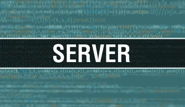 Teks Server Yang Ditulis Pada Kode Pemrograman Latar Belakang Teknologi — Stok Foto