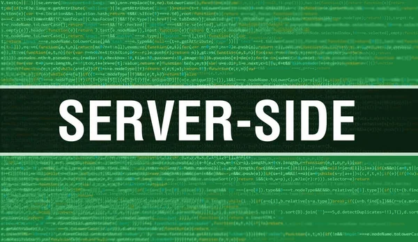 Serverseitiges Konzept Mit Zufälligen Teilen Des Programmcodes Serverseitig Mit Programmiercode — Stockfoto