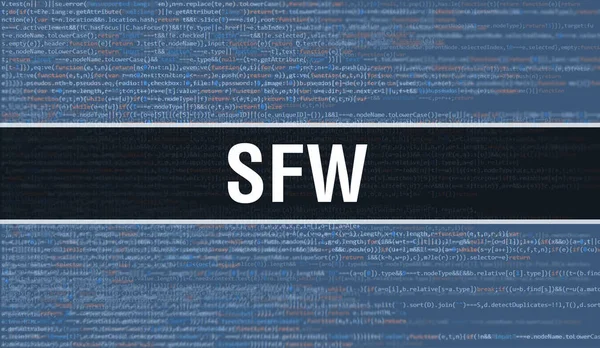 Koncepcja Sfw Random Parts Program Code Sfw Kodem Programowania Abstrakcyjny — Zdjęcie stockowe