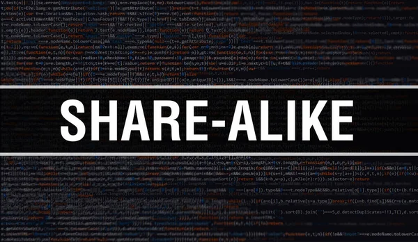 Share Alike Konzept Mit Zufälligen Teilen Des Programmcodes Sharing Alike — Stockfoto