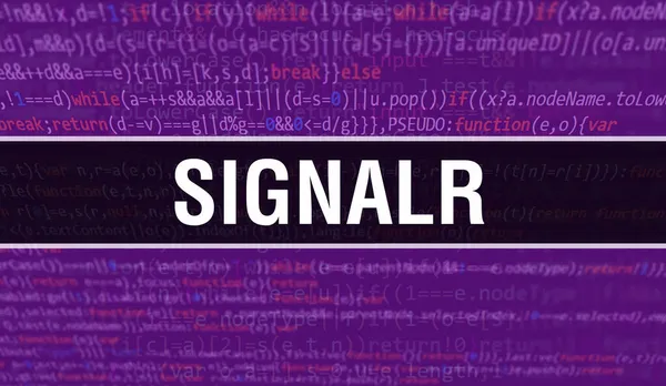Ilustração Conceito Signalr Usando Código Para Desenvolver Programas Aplicativos Signalr — Fotografia de Stock