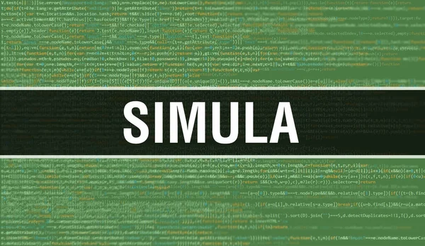 Simula Konzept Mit Zufälligen Teilen Des Programmcodes Simula Mit Programmiercode — Stockfoto