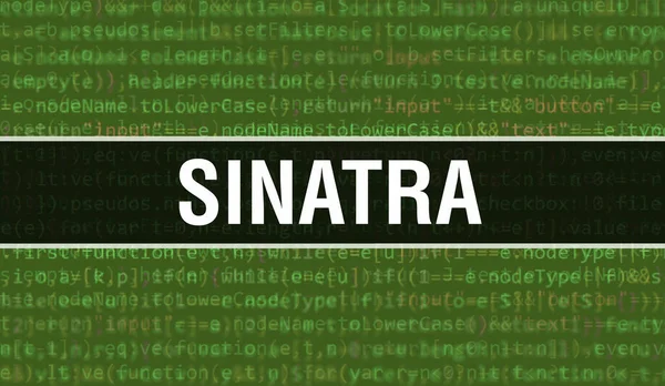 Sinatra Com Fundo Tecnologia Digital Código Binário Antecedentes Abstratos Com — Fotografia de Stock