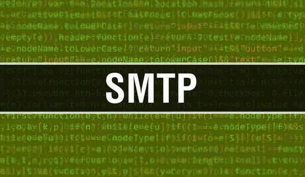 Smtp Com Fundo Tecnologia Digital Código Binário Plano Fundo Abstrato — Fotografia de Stock