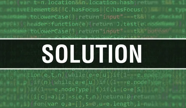 Conceito Solução Com Partes Aleatórias Programa Code Solution Texto Escrito — Fotografia de Stock