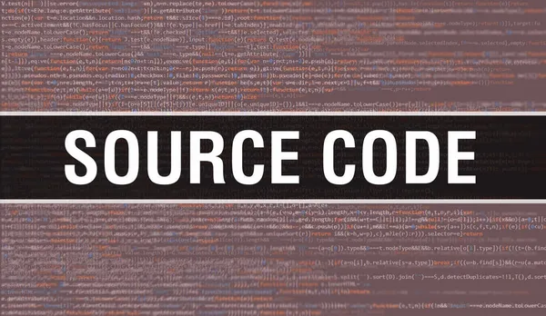 Quelle Code Konzept Mit Zufälligen Teilen Des Programmcodes Quelle Code — Stockfoto