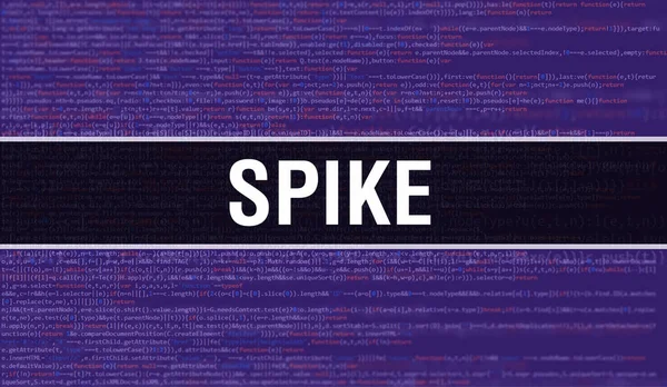 Spike Abstract Technology Código Binário Background Digital Dados Binários Secure — Fotografia de Stock