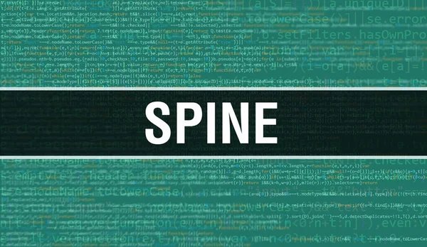 Spine Mit Digitalem Java Code Text Spine Und Computer Software — Stockfoto