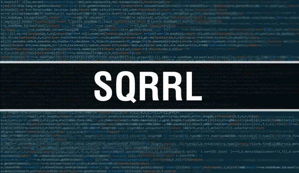 Sqrrl Koncept Náhodnými Částmi Programového Kódu Sqrrl Programovacím Kódem Abstraktní — Stock fotografie