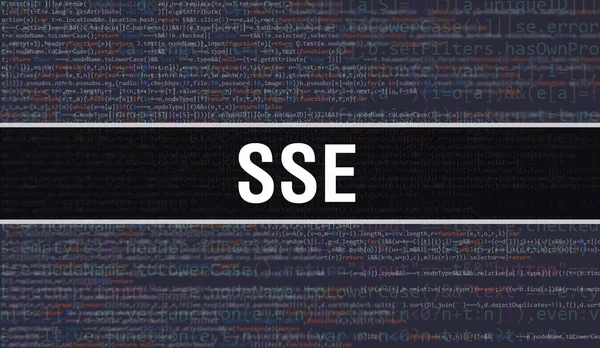 Sse Com Texto Código Java Digital Sse Conceito Vetor Codificação — Fotografia de Stock