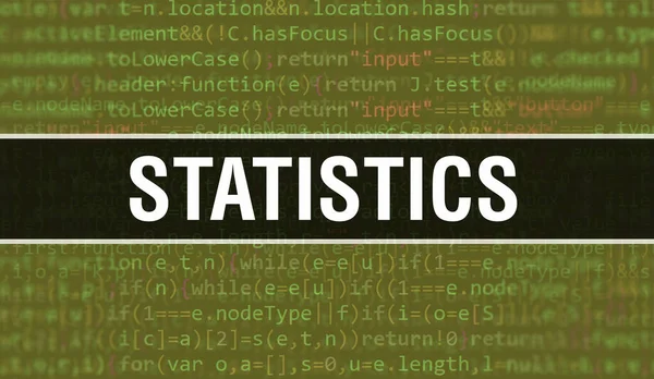 Conceito Estatística Com Partes Aleatórias Código Programa Texto Estatística Escrito — Fotografia de Stock