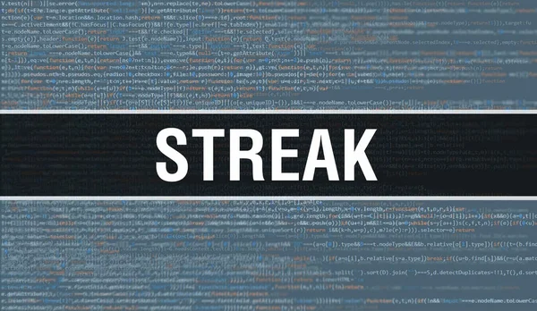 Streak Koncept Náhodnými Částmi Programového Kódu Streak Programovacím Kódem Abstraktní — Stock fotografie