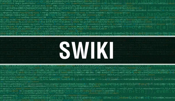 Swiki Mit Digitalem Java Code Text Swiki Und Computer Software — Stockfoto
