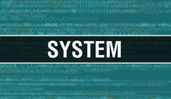 Text Systému Napsaný Programovacím Kódu Abstraktní Technologie Pozadí Vývojáře Softwaru — Stock fotografie